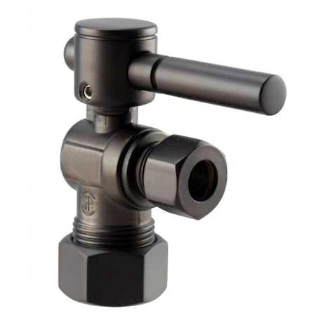 Westbrass Angle Stop, 5/8" OD x 3/8" OD, 1/4-Turn Lever Handle in Oil Rubbed Bronze D105BL-12